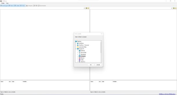 Selezione cartella MOBZync