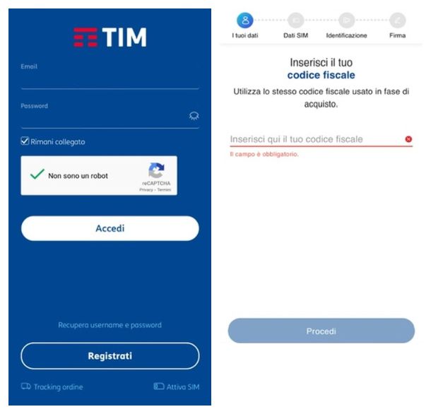 Attivazione SIM TIM