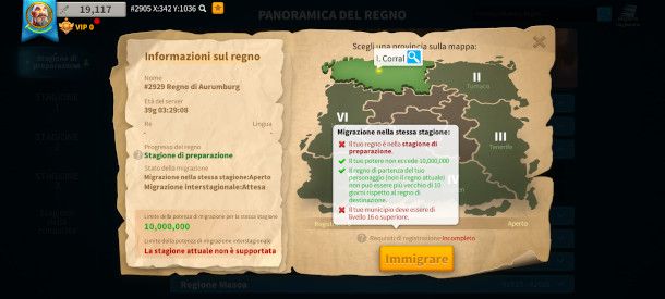 mappa regno di destinazione Rise of Kingdoms