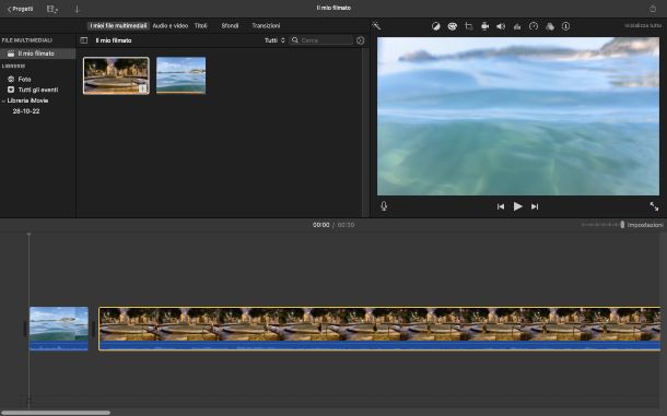 Importare file in iMovie