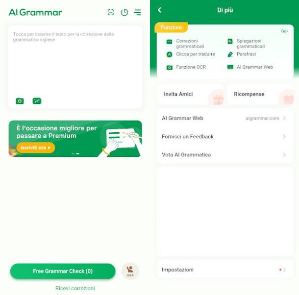 funzionamento app AI Grammar