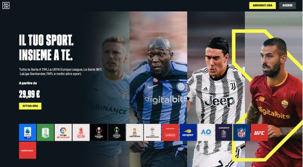 DAZN home page
