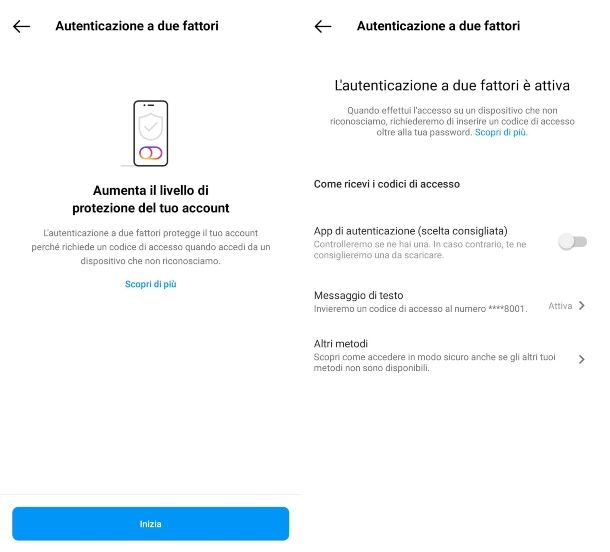 Instagram autenticazione a due fattori (1)
