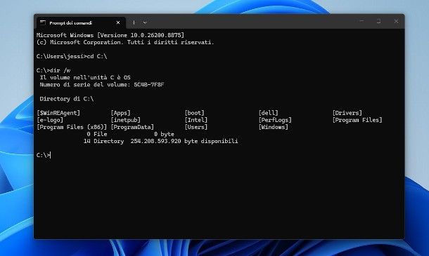 Come aprire una cartella dal Prompt dei comandi di Windows