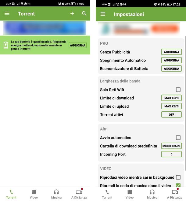 Come impostare uTorrent su Android