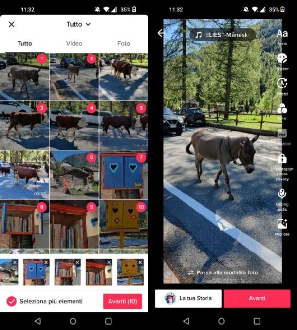 Come si usa TikTok per pubblicare foto