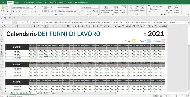 excel turni lavoro