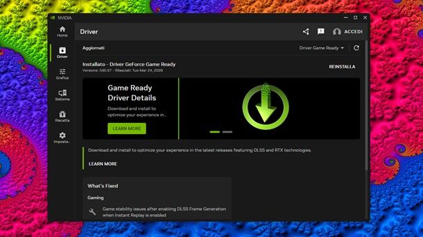Verificare eventuali problemi con i driver NVIDIA