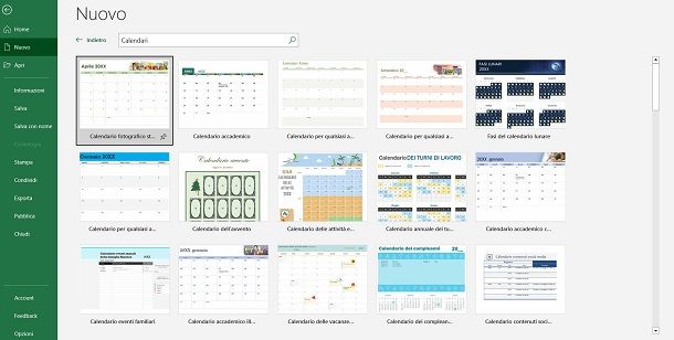 excel calendario