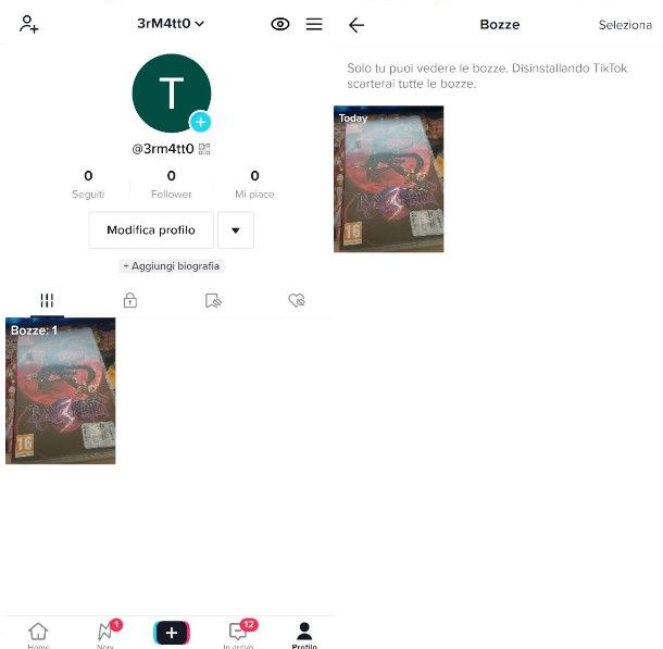 Come fare video su TikTok senza pubblicare