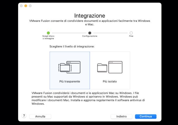 Installazione Windows XP con VMware Fusion