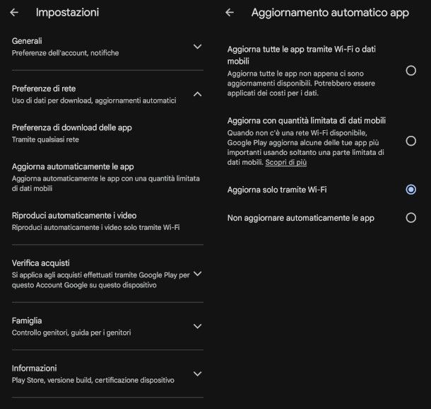 aggiornamenti automatici Android