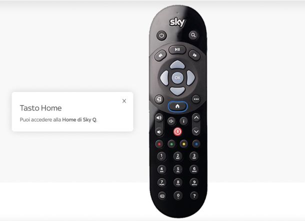 Tasto Home di Sky Q