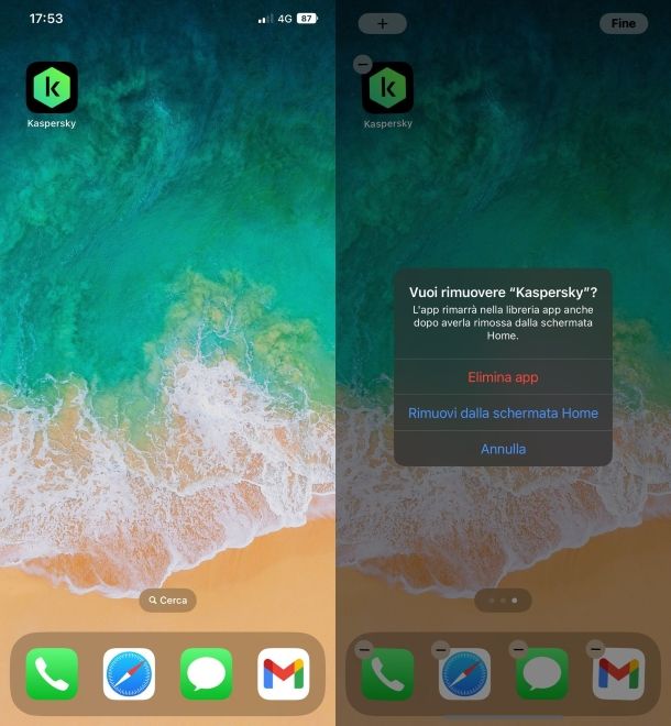 Disinstallazione Kaspersky da iOS e iPad