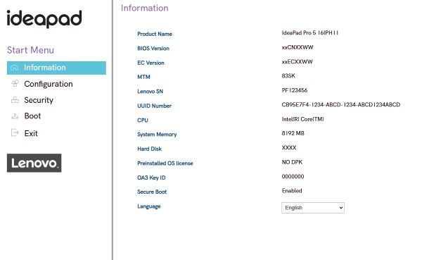 Controllare le impostazioni di UEFI