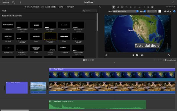 Applicare Titoli con iMovie