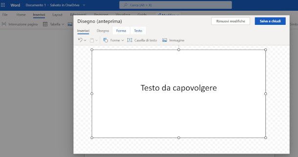 capovolgere testo word online