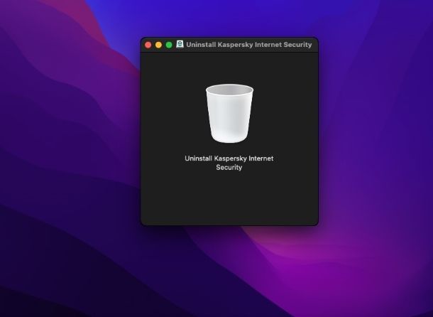 Disinstallazione Kaspersky Internet Security da macOS tramite Kismac