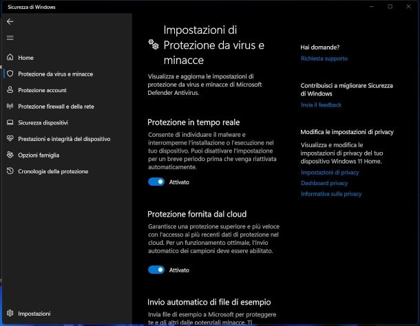 Come attivare Windows Defender Windows 11