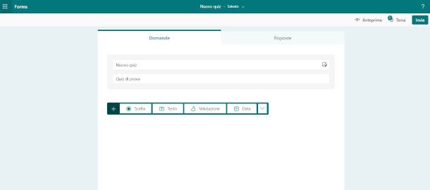 interfaccia Microsoft Forms