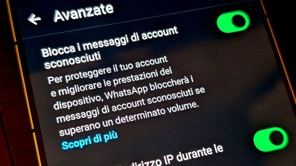 Opzioni per proteggere WhatsApp