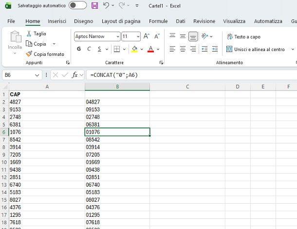 Come inserire lo zero davanti a un numero Excel