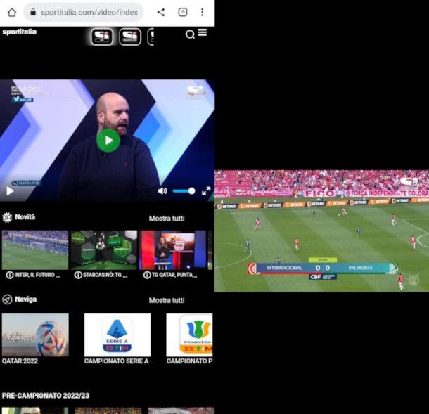 streaming canali Sportitalia da sito