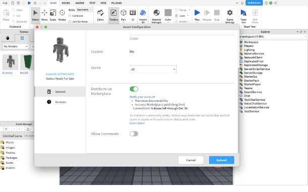 Roblox Studio Creator Marketplace