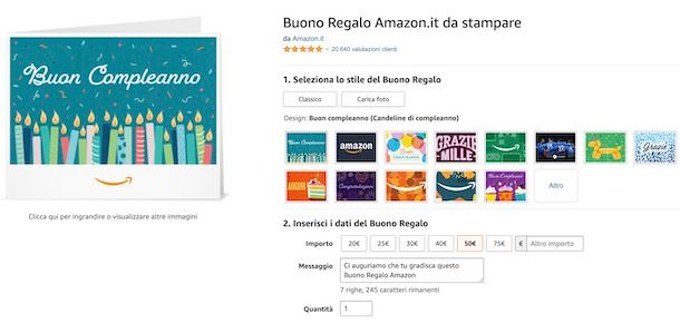 Buono Amazon da stampare