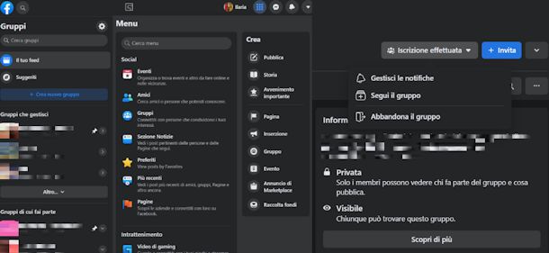 Come uscire da un gruppo su Facebook da PC