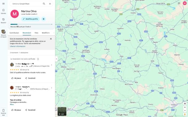 Google Maps recensioni