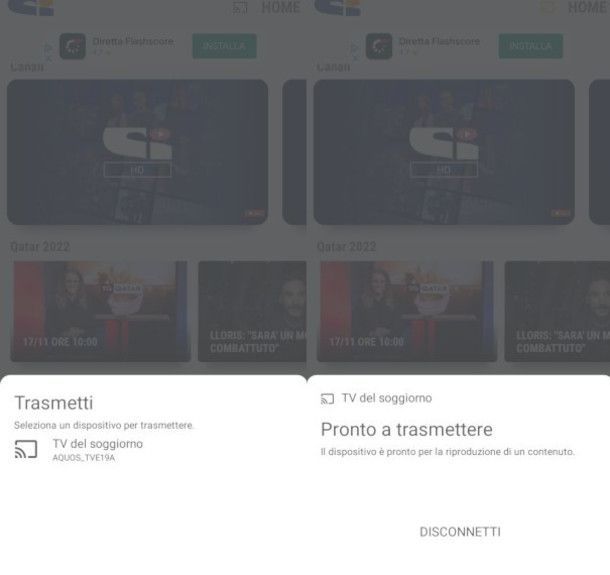 mirroring canali sportitalia da app