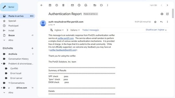 Inoltro email Gmail