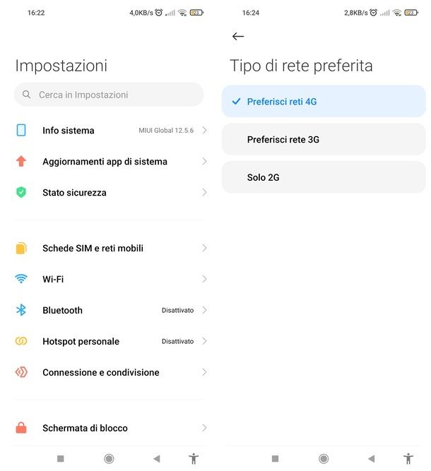 Impostazioni Android Xiaomi