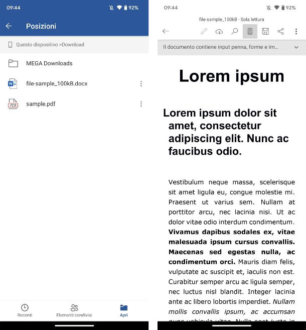 Come aprire file DOCX su Android