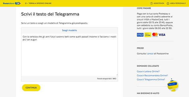 Telegramma Poste Italiane