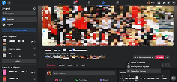 Come uscire da un gruppo chiuso di Facebook