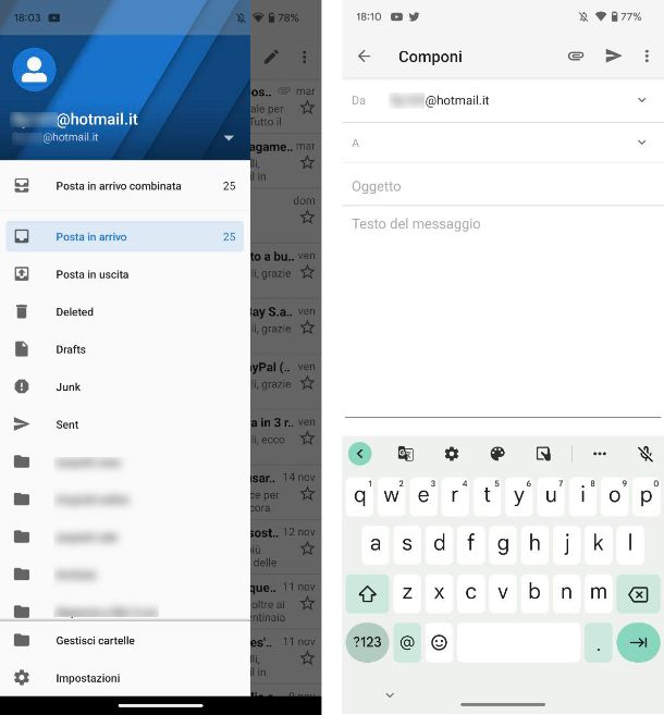 Client email Android open source
