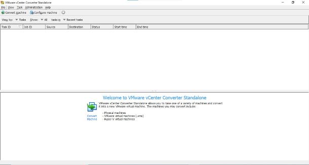 VMware Converter schermata inizale