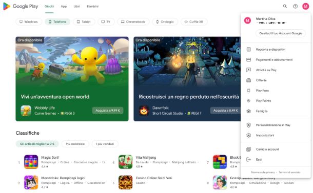 Google Play recensioni