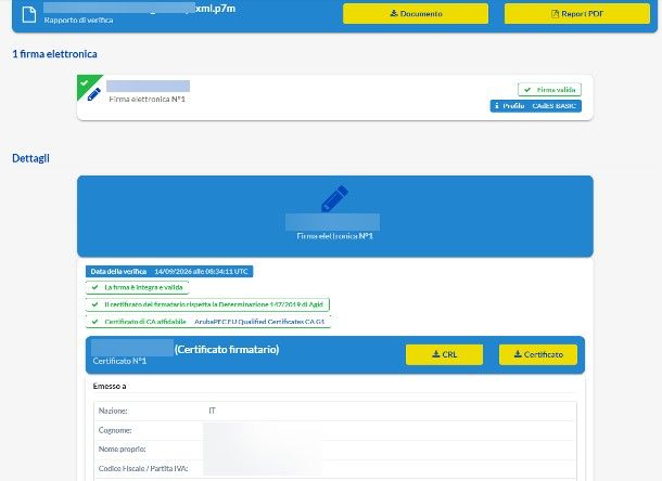 Come verificare firma digitale: Poste Italiane