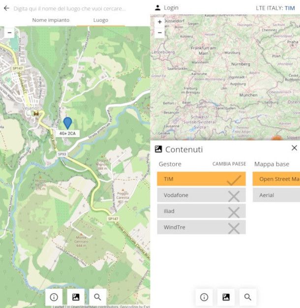 mappatura segnale linea mobile app LTE Italy
