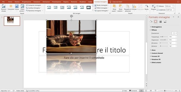 powerpoint riflesso