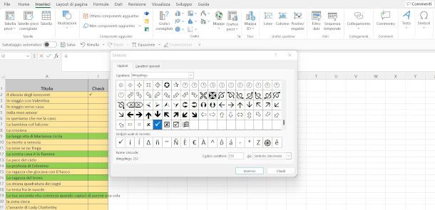 aggiungere segno di spunta a una casella Excel su PC