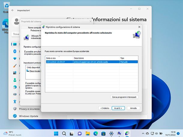 Come ripristinare Windows 11 da punto di ripristino