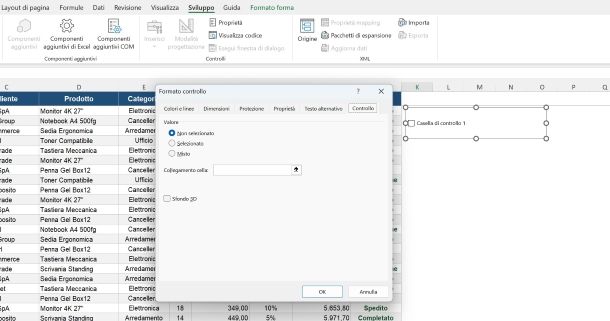 Come creare una casella cliccabile su Excel