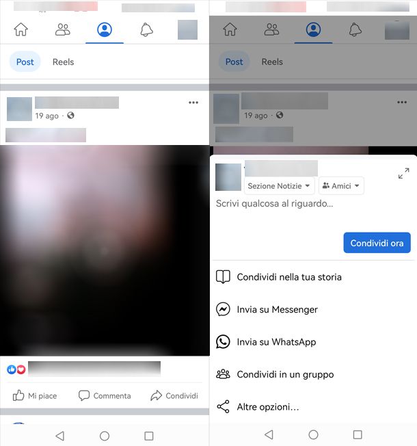 Come condividere un video su Facebook inviandolo su WhatsApp da smartphone o tablet