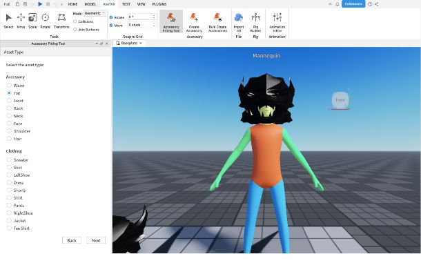 Roblox Studio plugin Accessory Fitting Tool