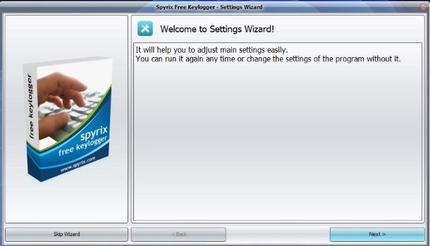 Spyrix Free Keylogger — Settings wizard