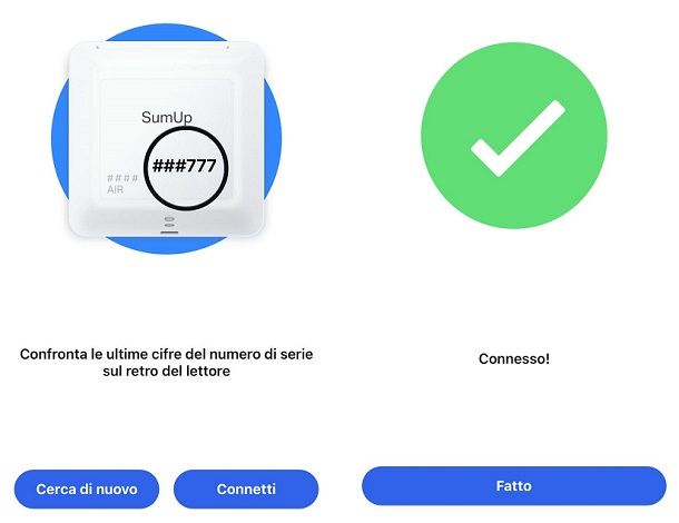 Connessione SumUp Air smartphone iPhone